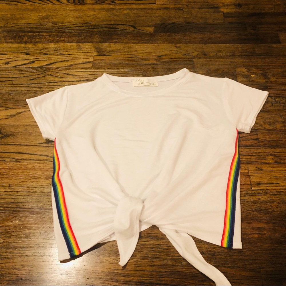 Vintage Havana White front tie t- shirt